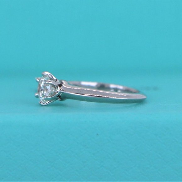19927 Tiffany & Co. Platinum 0.60ct Round I VVS1 Diamond Engagement Ring Size 4 - Picture 5 of 7